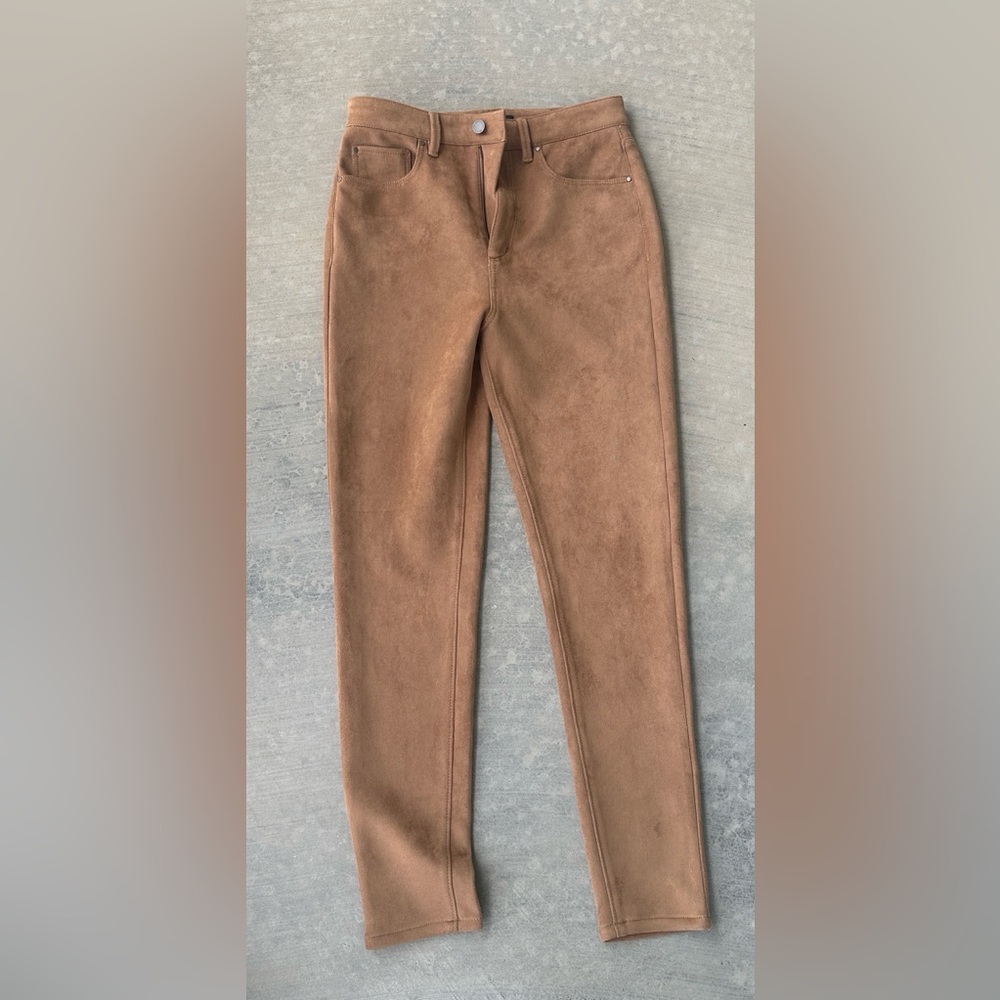NWT - Ann Taylor Camel Skinny Faux Suede Pants